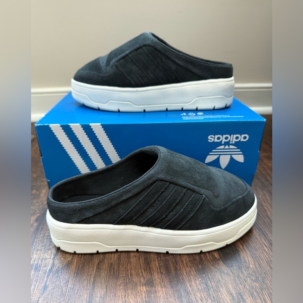 adidas Black and White Mules